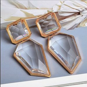 Gold and Clear Retro style Fashion Earrings